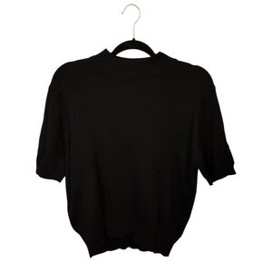Vintage Laura Scott Elegant Black Knit Top Women's Size L